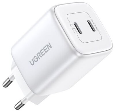 UGREEN Nexode hálózati töltő, 45W, 2x USB-C, PD, GaN, fehér