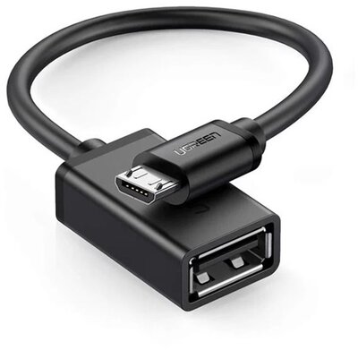 UGREEN Adapter USB 2.0 USB-A - Micro USB, OTG, M/F, 0,12m, fekete