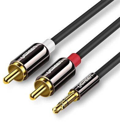 UGREEN Kábel 3.5mm Jack - 2 RCA, M/M/M, 3m, szürke