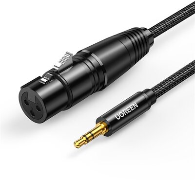 UGREEN Kábel 3.5mm Jack - Three-Pole XLR M/F, 2m, fekete
