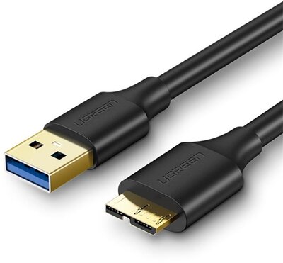 UGREEN Kábel USB 3.0 USB-A - Micro B USB 3.0, 5 Gbps, M/M, 0,5m, fekete