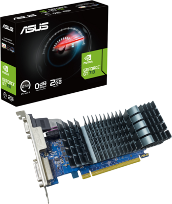 ASUS Video Card NVidia GeForce GT 710 2GB GDDR5 EVO (GT710-SL-2GD5-BRK-EVO) VGA, low-profile, PCIe 2.0, 1xD-SUB, 1xDVI-D, 1xHDMI 1.4b