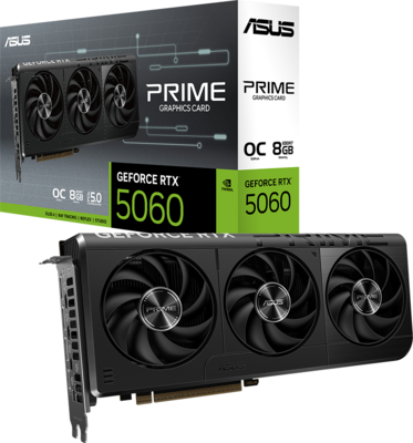 ASUS Video Card NVidia Prime GeForce RTX 5060 OC Edition 8GB GDDR7 (PRIME-RTX5060-O8G) VGA, PCIe 5.0, 1xHDMI 2.1b, 3xDisplayPort 2.1b