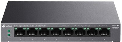 TP-LINK Switch 8x1000Mbps(8xPOE) Fémházas, LS108GP