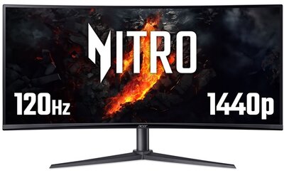 Acer 34" Nitro XZ340CUJ0BMIIPHX ZeroFrame Adaptive-Sync - VA - 120Hz - Fekete
