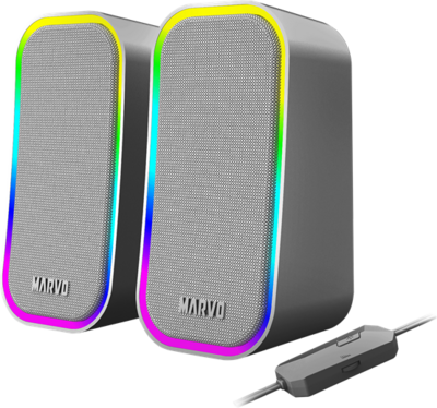 MARVO Havoc 20 vezetékes hangszóró - fehér - RGB viágítás
