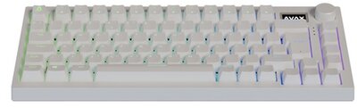 AVAX GM02 PRO Fehér 75% Gasket RGB tri-mode mechanikus billentyűzet Gateron piros switch, magyar kiosztás
