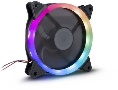 ARGUS Gamer hűtő ventilátor, 2 tűs, 120mm, RGB - 1 darabos kiszerelés, fekete