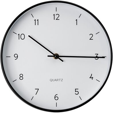 PLATINET Fali óra, kerek, néma mechanizmussal, fekete - fehér