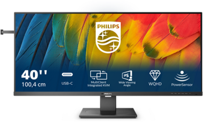 Philips IPS monitor 40" 40B1U5600, 3440x1440, 21:9, 500cd/m2, 4ms, DisplayPort/HDMI/USB-C, 120 Hz, hangszóró