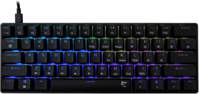 WHITE SHARK GK-004123B/BL-HU SHINOBI-2/B-BL-HU vezetékes mech. bill. 62 kék gomb,fekete, magyar