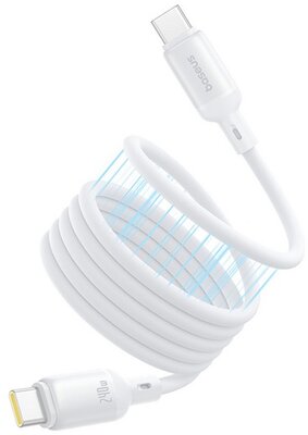 BASEUS PICOGO adatkábel (Type-C - Type-C, 240W, PD gyorstöltő, mágneses, 100cm) FEHÉR