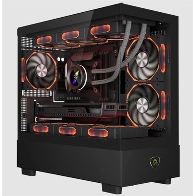 KEEP OUT Számítógépház - XC-301 GLASS (fekete, ablakos, 3x12cm ARGB venti, microATX, 1xUSB2.0, 1xUSB3.0)