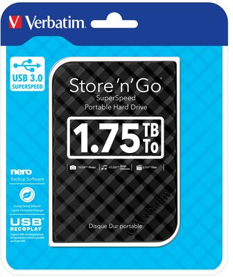 Verbatim 1.75TB 2.5" Store & Go G2 Fekete USB 3.0 Külső HDD