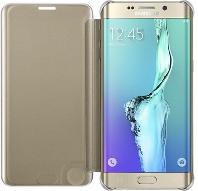Samsung Galaxy S6 Edge+ gyári Clear View Cover flip tok - Arany