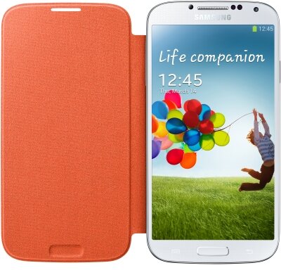 Samsung Galaxy S4 narancs flip cover tok