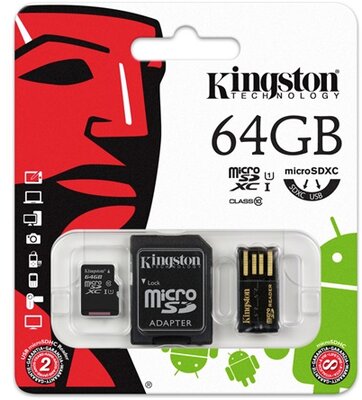 Kingston 64GB Generation 2 Multi-kit Class 10 microSDXC memóriakártya