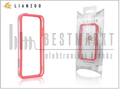 Apple iPhone 5 védőkeret - Bumper - Gecko Lianzoo - clear/red