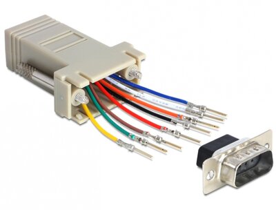 DELOCK D-SUB 9pin - RJ45 CAT5 UTP M/F adapter szet (szerelő készlet)
