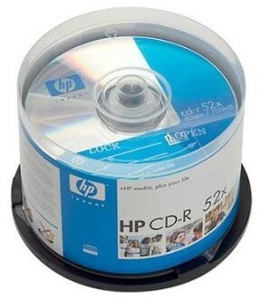 HP CD-R nyomtatható CD lemez Hengerdoboz 50 db