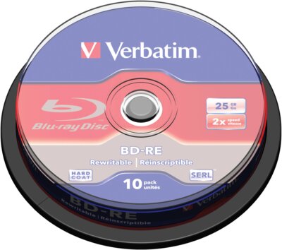 Verbatim BD-RE Újraírható BluRay lemez Hengerdobozban (10db/cs)