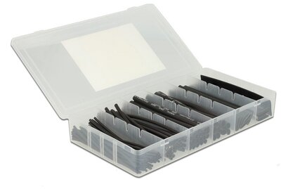 Delock heat shrink tube 100 pieces box fekete
