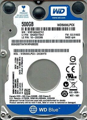 Western Digital 500GB Blue SATA3 2.5" notebook HDD