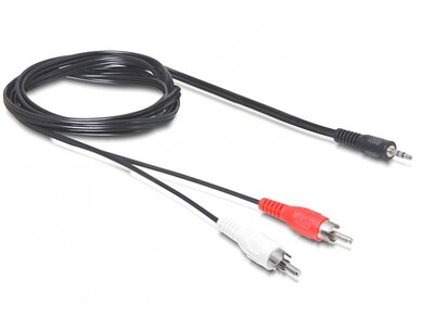Delock audio kábel, DC jack 3.5 mm apa > 2x RCA apa, 1.5 m