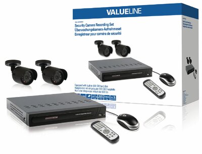 Valueline SVL-SETDVR30 DVR 4 csatornás videó rögzítő + 2db Kamera + 500GB HDD