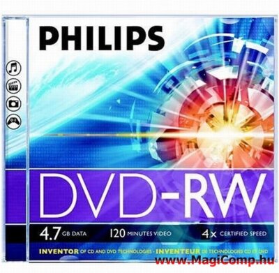 Philips DVD-RW Újraírható DVD Lemez Normál Tok
