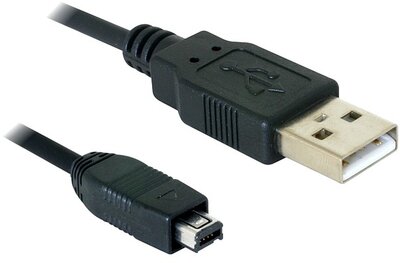 Delock kamera kábel USB-B mini 4 tűs Hirose - USB-A 1,5 m apa-apa