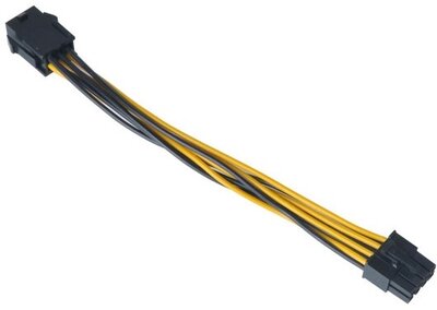 Akasa AK-CB051 PCIe 6pin - ATX12V 8pin adapter kábel 15cm