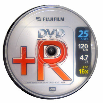 Fuji DVD+R írható DVD lemez, 4.7GB, 16x (25db/csomag, hengeres)