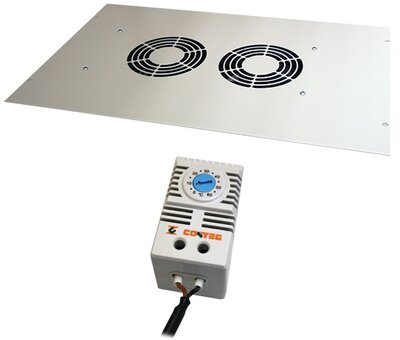 CONTEG ventilátor panel + keret 19" 2-es termosztáttal