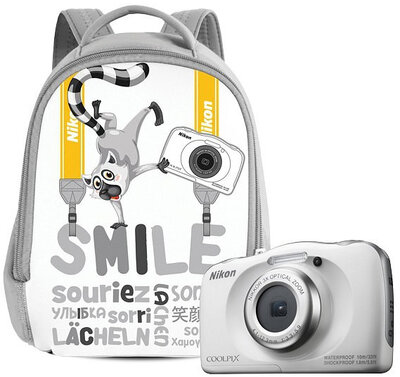 Nikon Coolpix W100 Vízálló fényképezőgép + Hátizsák KIT - Fehér
