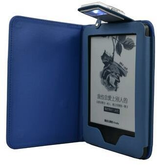 C-TECH 6" E-book olvasó tok LED lámpával Kék