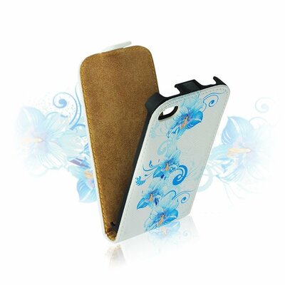 Iphone 5/5s/5SE Slim Flip tok - APP IPHO 5G design 1 - fehér/mintás