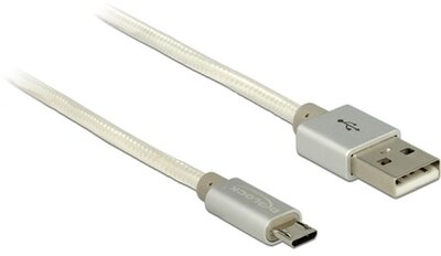 DeLock 83917 USB M - microUSB M Adatkábel 2m Fehér