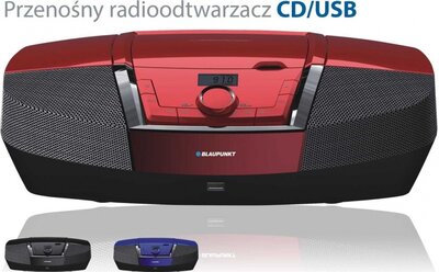 Boombox Blaupunkt BB12RD, FM PLL CD/MP3/USB/AUX piros
