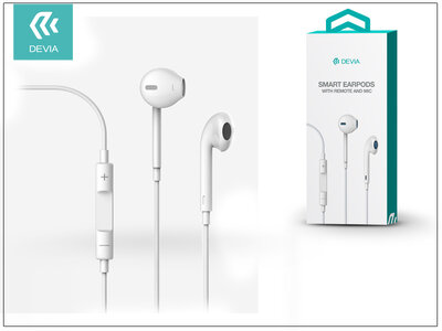 Devia Smart Earpods univerzális sztereó felvevős In-Ear fülhallgató - Fehér Jack 3,5mm