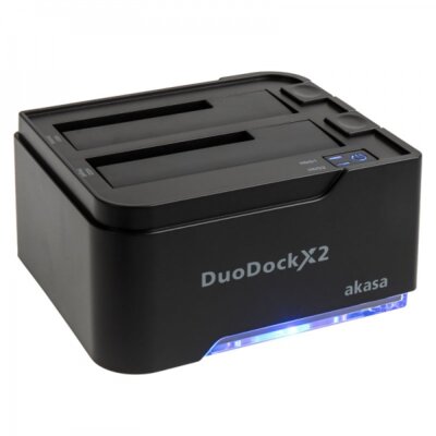 Akasa DuoDock X2 HDD Dokkoló és klónozó állomás (USB 3.0 - SATA) - Fekete