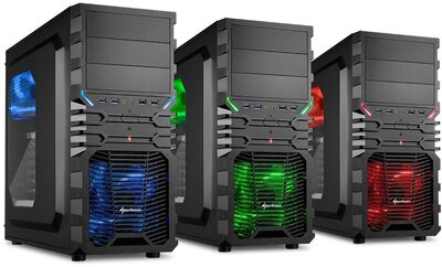 Sharkoon VG4-W Mid-tower, fekete-zöld