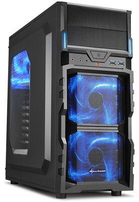 Sharkoon - VG5-W Számítógépház fekete; kék belső