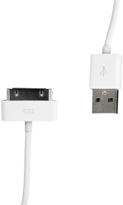Whitenergy USB 2.0 kábel iPad iPhone 4 transfer/töltőhöz 100cm fehér