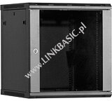 Linkbasic fali szekrény 19" 12U 600x600mm fekete