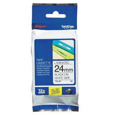 Brother Festékszalag TZE251 P-Touch, 24 mm fehér alapon fekete