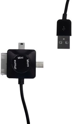 Whitenergy USB 2.0 kábel Univerzális transfer/töltőhöz 100cm fekete