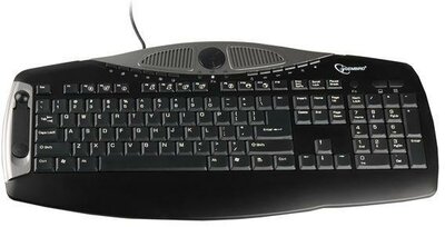 Gembird SKY-KB1 multimédia billentyűzet (beépített mikrofon+hangszóró) Fekete