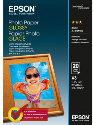 Epson PHOTO Papír GLOSSY A3 20db SHEETS (C13S042536)