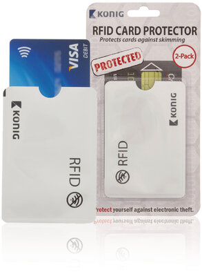König CSRFIDCVR100 RFID-kártyavédő - Ezüst (2 db / csomag)